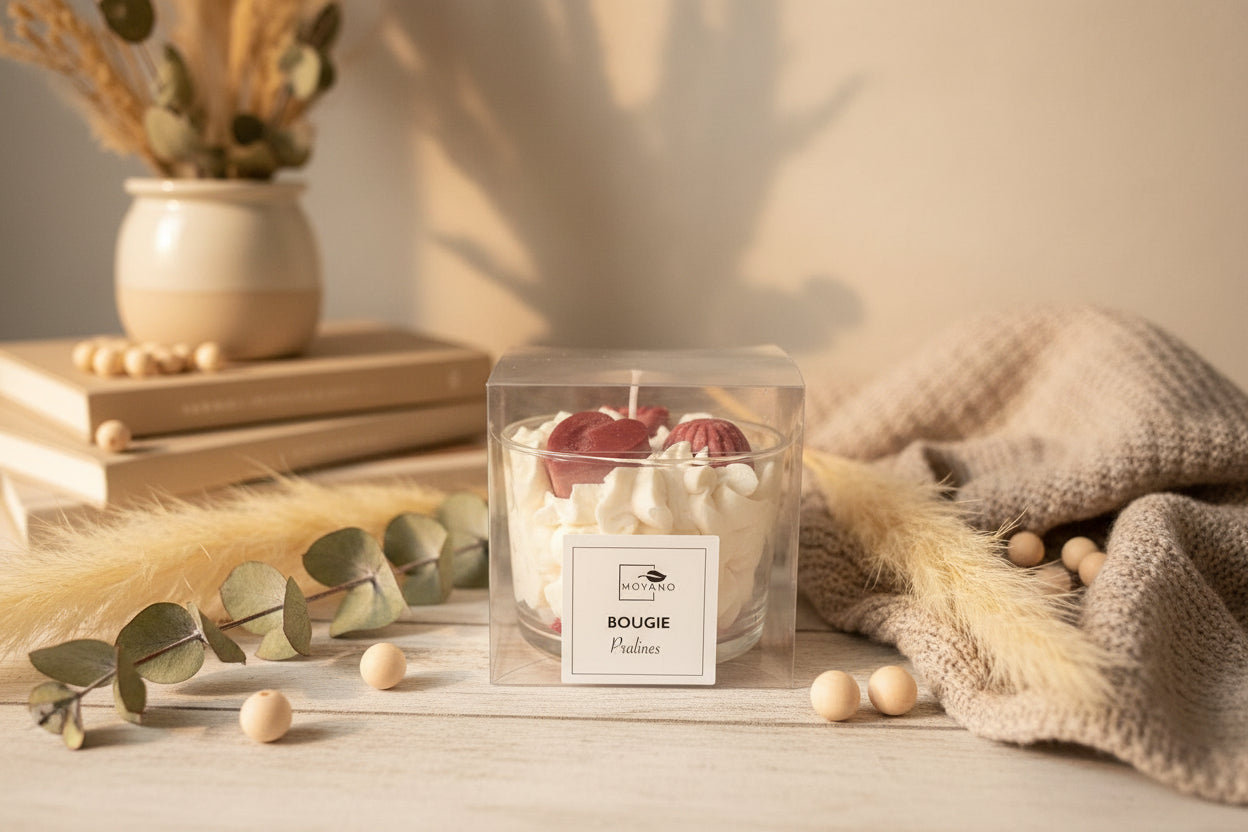 Bougie Chantilly Gourmande – Parfum Pralines 180 GR